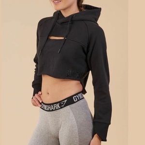 Gymshark black crop hoodie